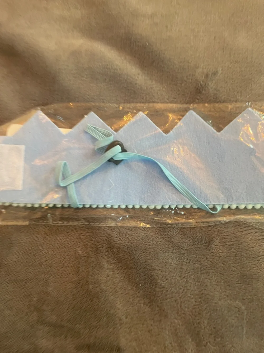 Half Birthday Party Hat, 1/2 Glitter Crown for 6-Month Baby blue nwt